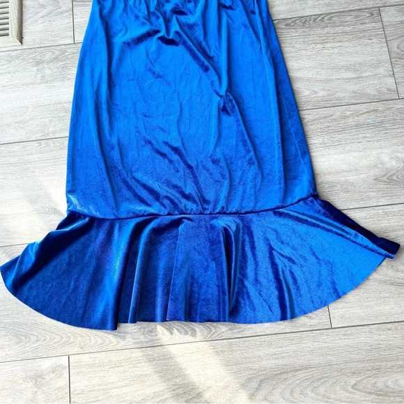 Shein High Waist Ruffle Hem Velvet Skirt - Picture 10 of 16